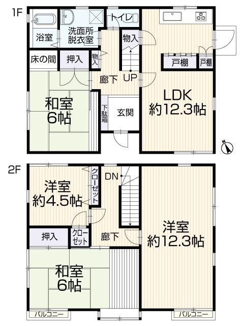Floor plan. 19,800,000 yen, 4LDK, Land area 264.81 sq m , Building area 105.17 sq m