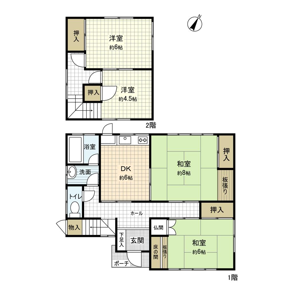 Floor plan. 7.9 million yen, 4DK, Land area 183.88 sq m , Building area 94.97 sq m