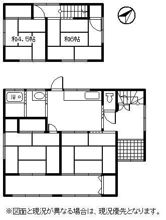 Floor plan. 6.8 million yen, 4DK, Land area 215.27 sq m , Building area 70.09 sq m