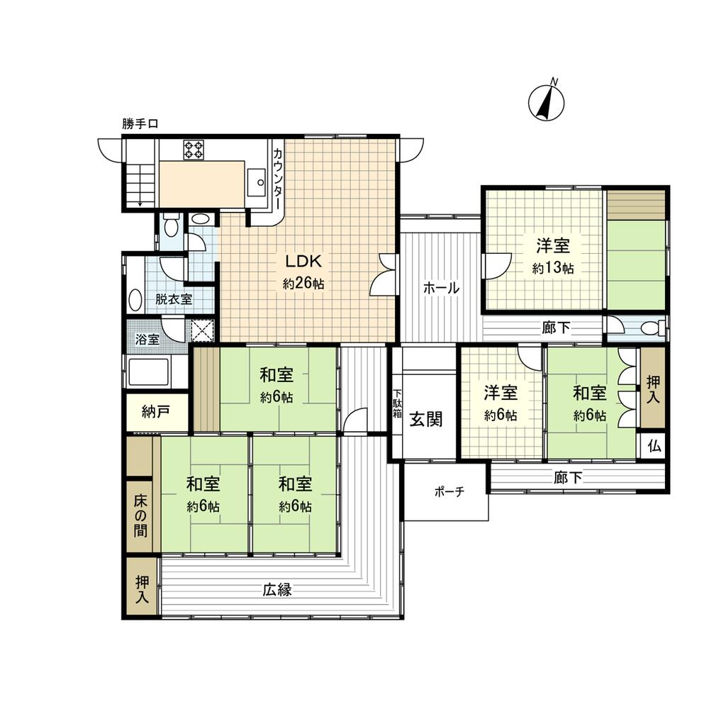 Floor plan. 33 million yen, 6LDK, Land area 391.5 sq m , Building area 262.91 sq m