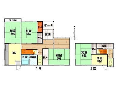 Floor plan. 5.5 million yen, 4DK + S (storeroom), Land area 242.03 sq m , Building area 111.15 sq m