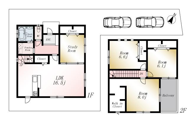 Floor plan. (No. 9 locations), Price 24,800,000 yen, 4LDK, Land area 180.13 sq m , Building area 104.33 sq m