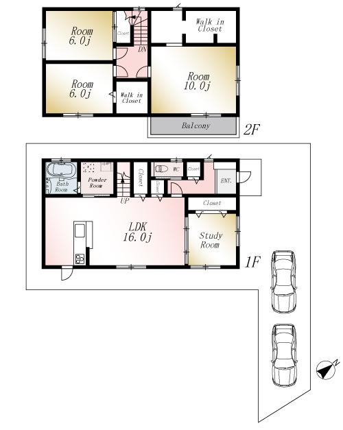 Floor plan. (No. 12 locations), Price 23.8 million yen, 4LDK, Land area 166.42 sq m , Building area 109.3 sq m