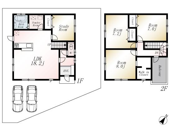 Floor plan. (No. 13 locations), Price 25,800,000 yen, 4LDK, Land area 162.66 sq m , Building area 106.82 sq m