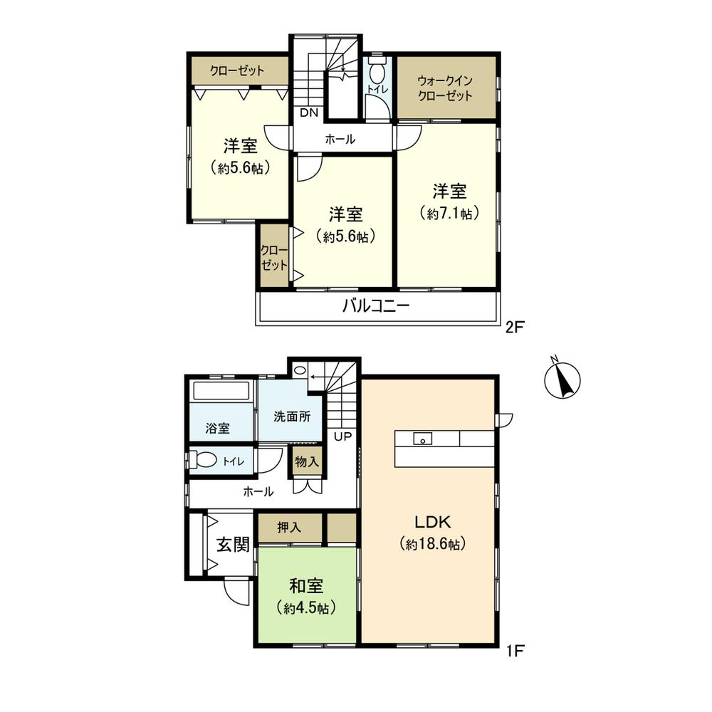 Floor plan. 20.8 million yen, 4LDK, Land area 185.16 sq m , Building area 106.81 sq m