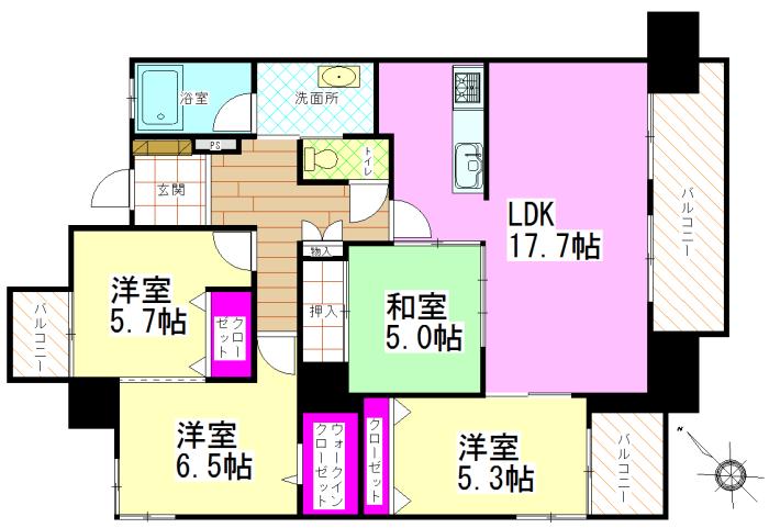 Floor plan. 4LDK + S (storeroom), Price 18.5 million yen, Occupied area 88.25 sq m