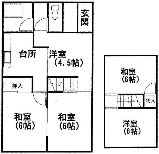Floor plan. 3.2 million yen, 4DK, Land area 146.66 sq m , Building area 80.25 sq m