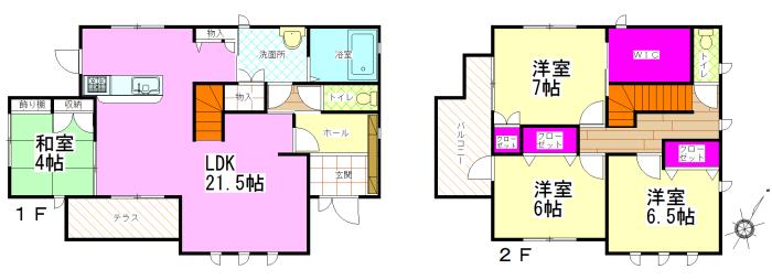 Floor plan. 25,900,000 yen, 4LDK + S (storeroom), Land area 238.27 sq m , Building area 116.95 sq m