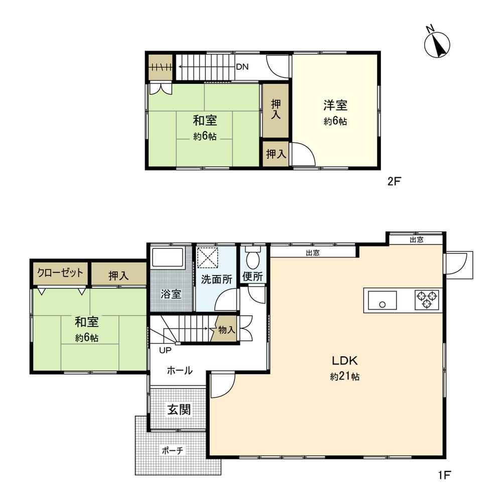 Floor plan. 16.8 million yen, 3LDK, Land area 286.86 sq m , Building area 108.97 sq m