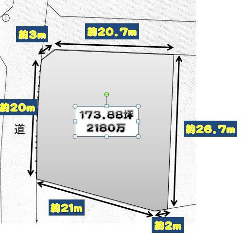 Compartment figure. Land price 21,800,000 yen, Land area 574.82 sq m