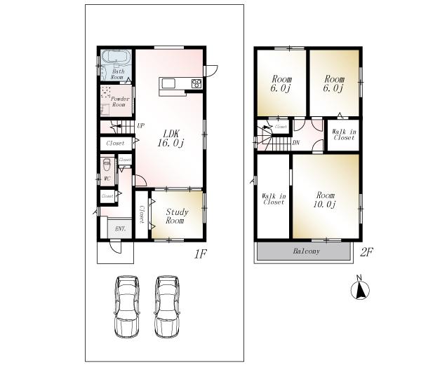 Floor plan. (No. 3 locations), Price 22,800,000 yen, 4LDK, Land area 163.57 sq m , Building area 109.3 sq m