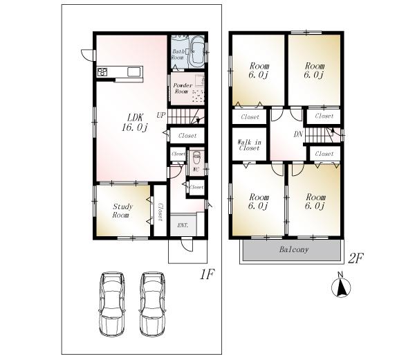 Floor plan. (No. 4 locations), Price 23.8 million yen, 5LDK, Land area 165.35 sq m , Building area 109.3 sq m