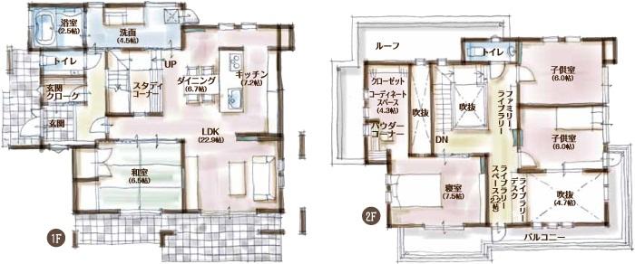 Model house photo. Accommodation exhibition hall of sound Total floor area of ​​138.18 sq m (41.80 square meters) 1F floor area 79.91 sq m 2F floor area 58.27 sq m