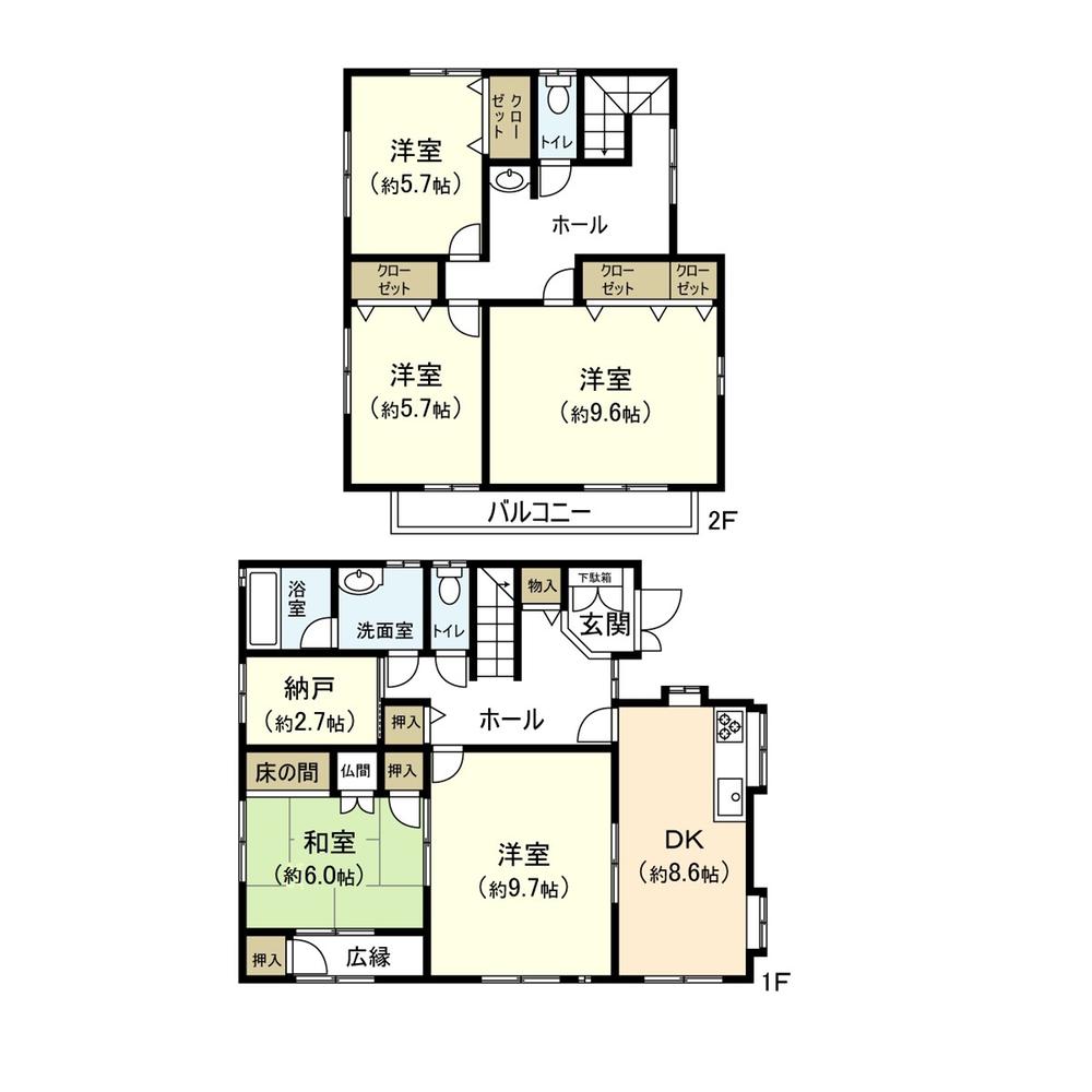 Floor plan. 27,800,000 yen, 5DK + S (storeroom), Land area 339.84 sq m , Building area 131.51 sq m