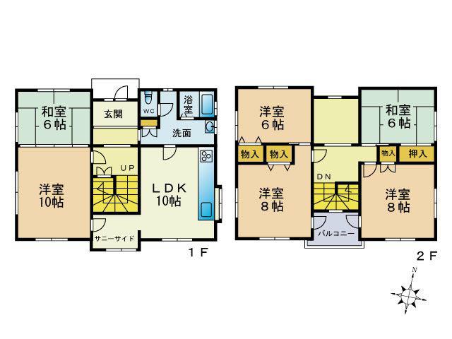 Floor plan. 15.5 million yen, 6LDK, Land area 270.64 sq m , Building area 133.93 sq m