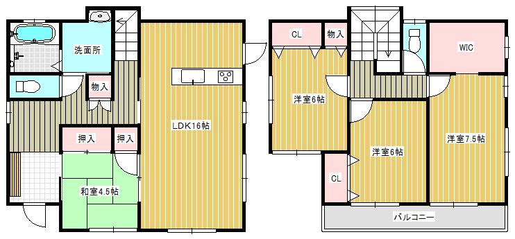 Floor plan. 20.8 million yen, 4LDK + S (storeroom), Land area 185.16 sq m , Building area 106.81 sq m