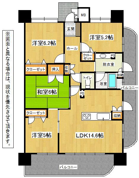 Floor plan. 4LDK, Price 17.8 million yen, Occupied area 80.85 sq m