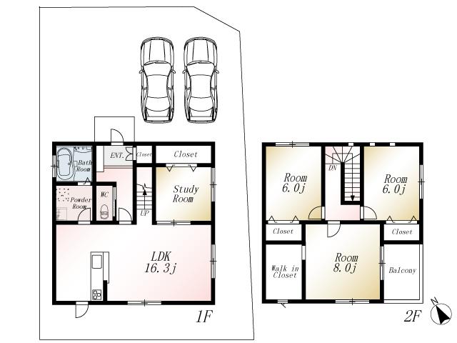 Floor plan. (No. 8 locations), Price 24,980,000 yen, 4LDK, Land area 138.65 sq m , Building area 101.01 sq m