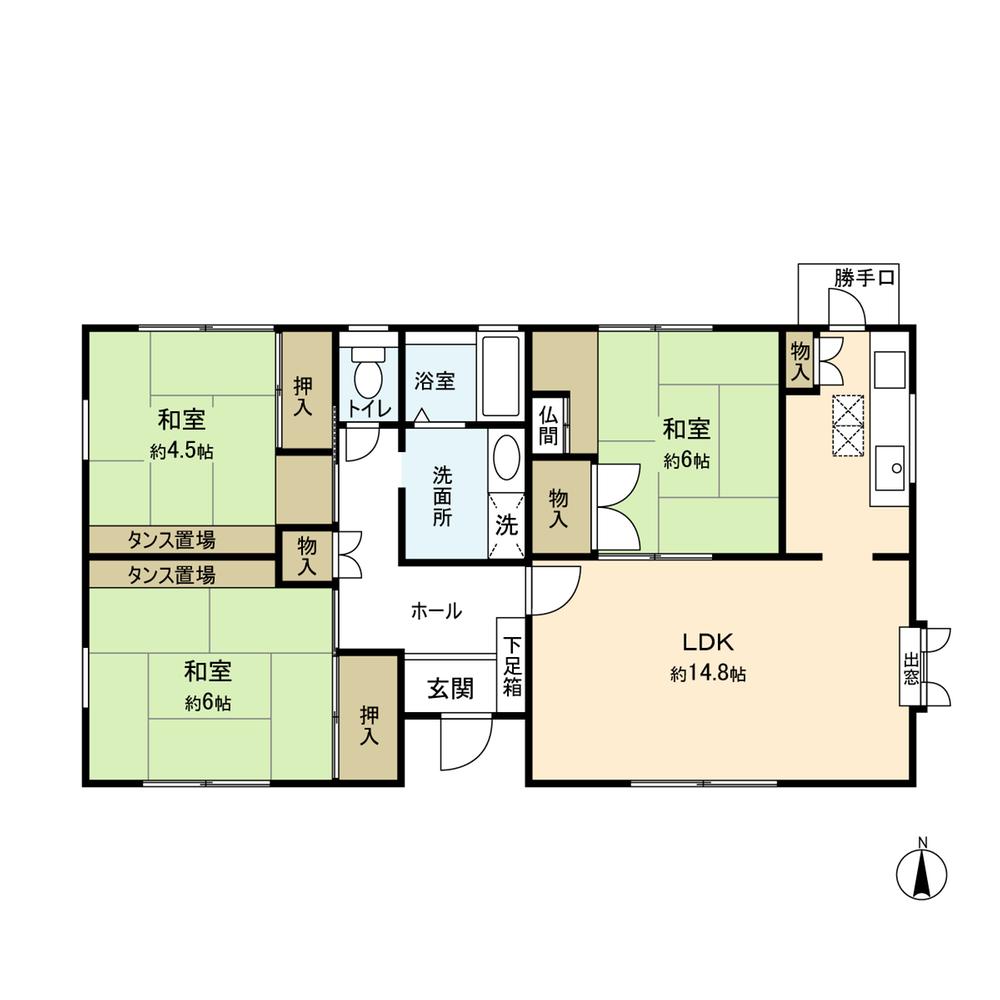 Floor plan. 25,800,000 yen, 3LDK, Land area 512.36 sq m , Building area 87.7 sq m