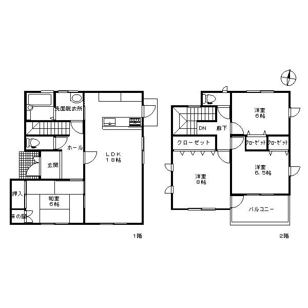 Floor plan. 21,800,000 yen, 4LDK, Land area 150.37 sq m , Building area 108.47 sq m Floor