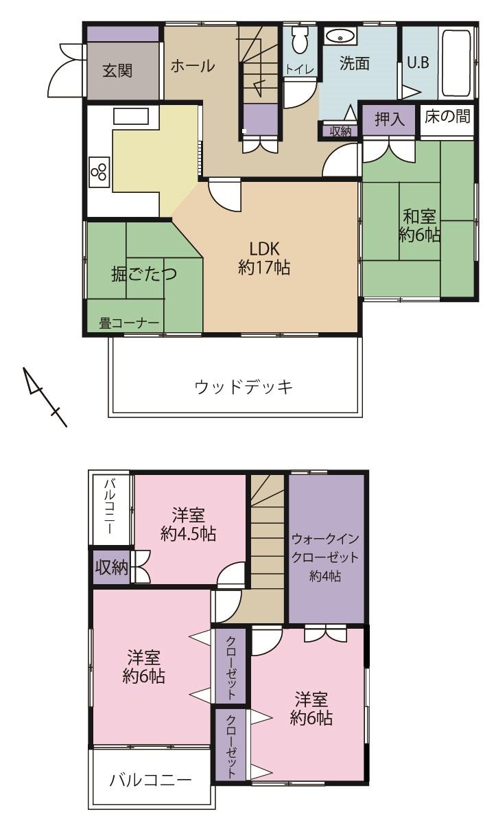 Floor plan. 18,700,000 yen, 4LDK, Land area 201.51 sq m , Building area 126 sq m