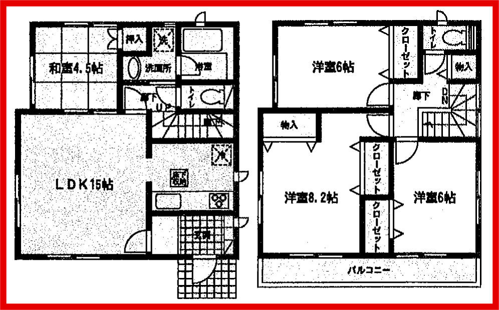 Floor plan. (1 Building), Price 18,800,000 yen, 4LDK, Land area 137.44 sq m , Building area 94.76 sq m