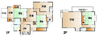 Floor plan. 12.8 million yen, 6DK, Land area 312.66 sq m , Building area 156.04 sq m
