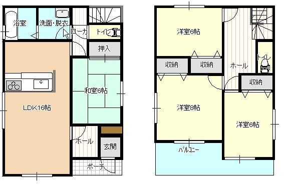 Floor plan. 23,980,000 yen, 4LDK + S (storeroom), Land area 143.05 sq m , Building area 104.33 sq m 4LDK