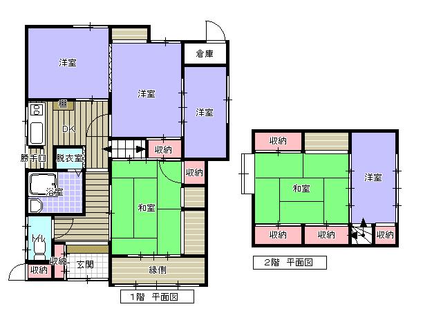 Floor plan. 4.8 million yen, 5DK + S (storeroom), Land area 203.53 sq m , Building area 51.23 sq m