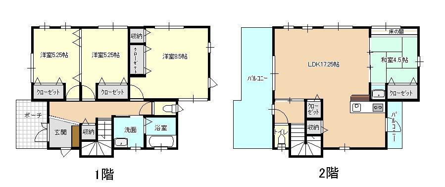 Floor plan. 22,800,000 yen, 4LDK, Land area 257.57 sq m , Building area 105.98 sq m