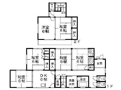Floor plan. 9.8 million yen, 6DK, Land area 239.24 sq m , Building area 115.92 sq m