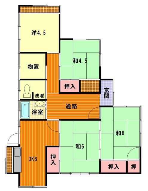 Floor plan. 3.5 million yen, 4DK, Land area 153.85 sq m , Building area 70.1 sq m