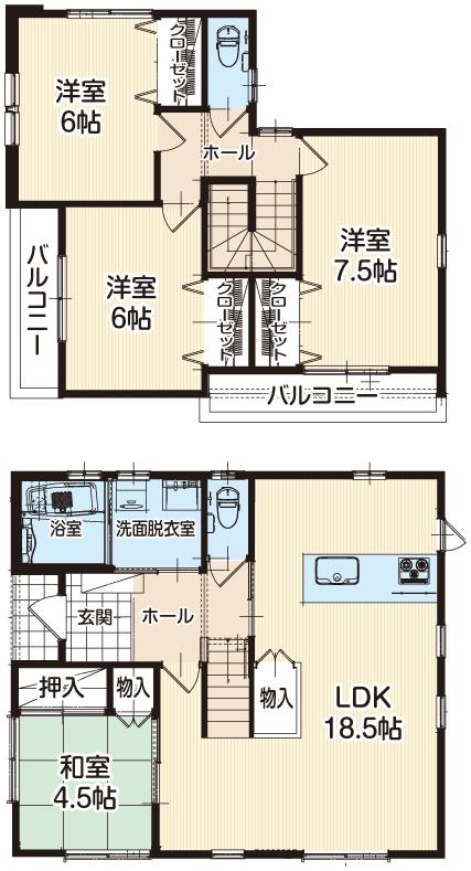 Floor plan. (No. 1 point), Price 32,800,000 yen, 4LDK, Land area 139.11 sq m , Building area 110.36 sq m