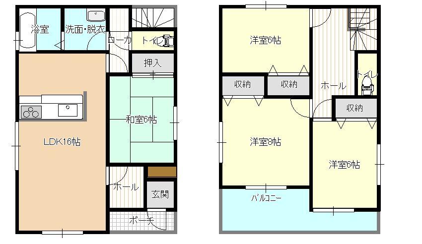 Floor plan. 23,980,000 yen, 4LDK + S (storeroom), Land area 143.05 sq m , Building area 106.82 sq m 4LDK