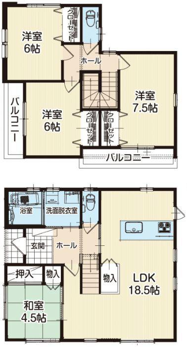 Floor plan. 32,800,000 yen, 4LDK, Land area 139.11 sq m , Building area 110.36 sq m