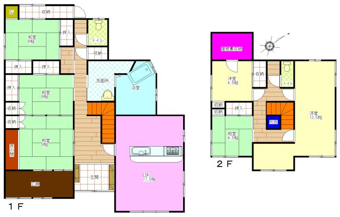 Floor plan. 18,170,000 yen, 6LDK, Land area 490.18 sq m , Building area 187.87 sq m