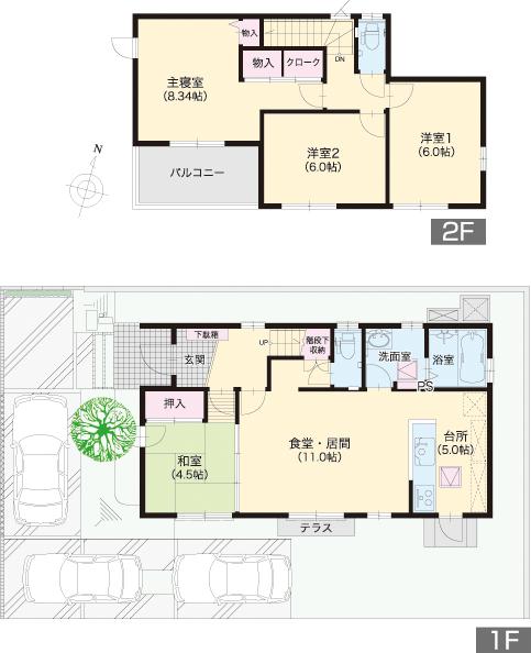 Floor plan. Since a 1-minute walk from the 60m elementary school to Kitakyushu Aoyama Elementary School, School children also safe.
