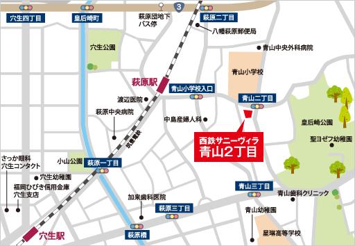 Local guide map. Aoyama elementary school, Ogihara station is within walking distance, School children also safe, Commuter plane is also transportation access good.