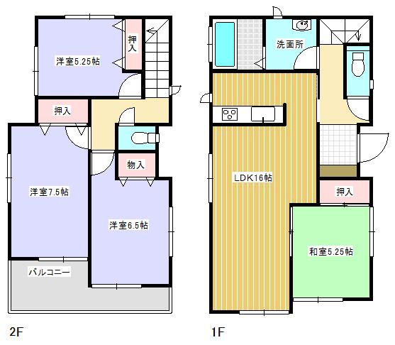 Floor plan. 21,800,000 yen, 4LDK, Land area 119.59 sq m , Building area 95.64 sq m