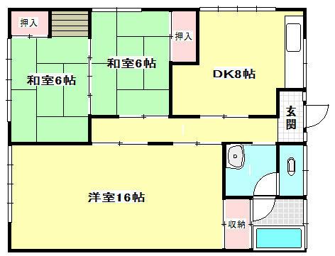 Floor plan. 3DK, Price 7.8 million yen, Occupied area 82.33 sq m