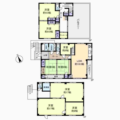 Floor plan. 21,800,000 yen, 5LDK, Land area 263.37 sq m , Building area 254.43 sq m
