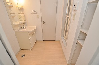 Washroom. Shower vanity & Indoor Laundry Area