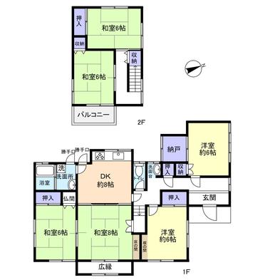 Floor plan. 14 million yen, 6DK, Land area 317 sq m , Building area 122.74 sq m