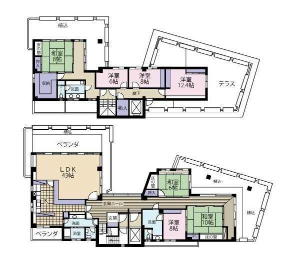 Floor plan. 7LDK+S, Price 18 million yen, Footprint 334.33 sq m
