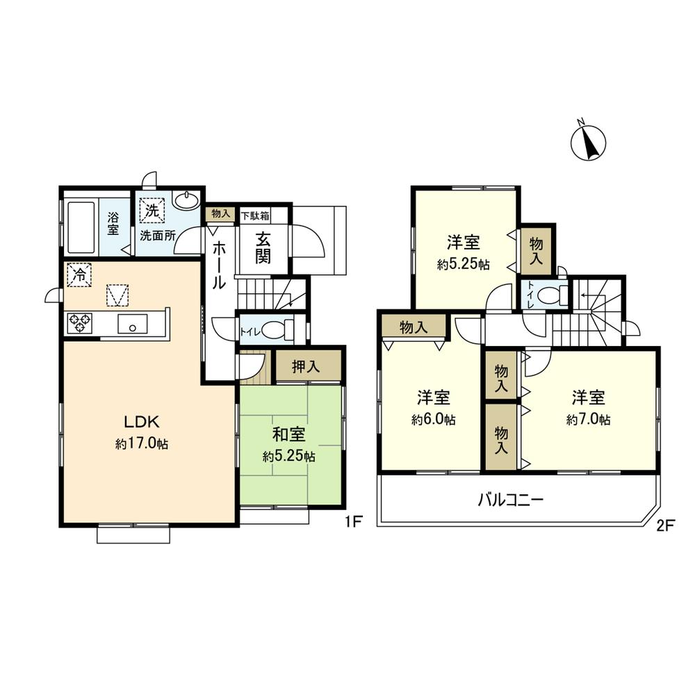 Floor plan. 21,800,000 yen, 4LDK, Land area 146.11 sq m , Building area 97.29 sq m