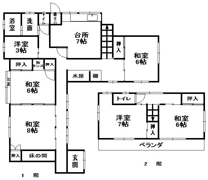 Floor plan. 16 million yen, 6LDK, Land area 285.61 sq m , Building area 158.33 sq m