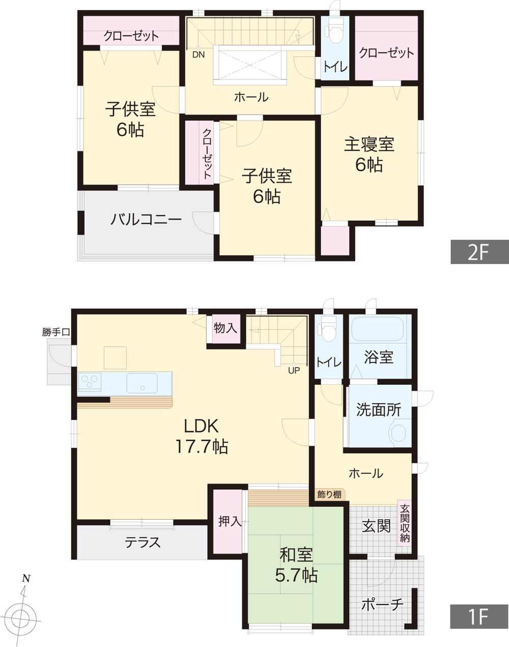 Floor plan. (No. 17 locations), Price 24,800,000 yen, 4LDK, Land area 158.69 sq m , Building area 107.64 sq m