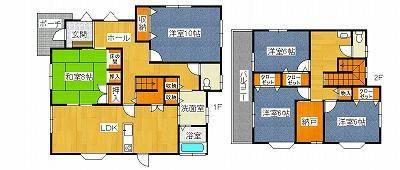 Floor plan. 33,800,000 yen, 5LDK+S, Land area 383.43 sq m , Building area 153.19 sq m