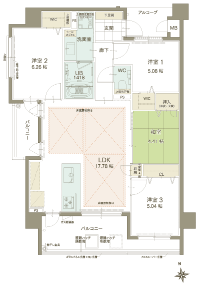 Floor: 4LDK, occupied area: 82.28 sq m, Price: 25.1 million yen