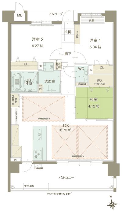 Floor: 3LDK, the area occupied: 74.5 sq m, Price: 23.3 million yen